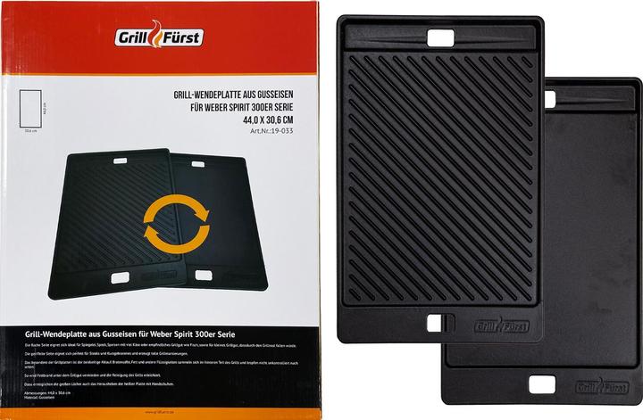 Produktbild Grillfürst Grillplatte Gusseisen für Spirit 300 44,2 x 30,7 cm