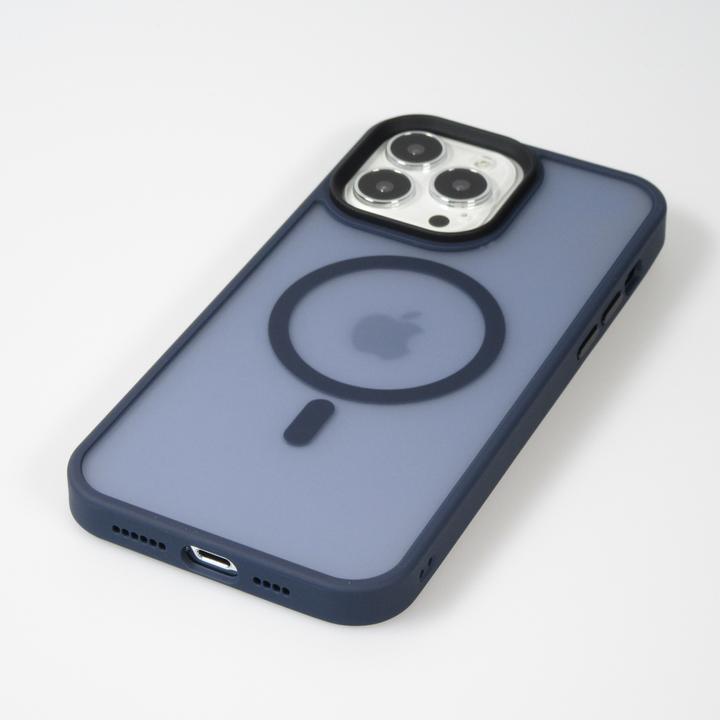 Image du produit PhoneLook Coque Jelly cover glass semi-transparente MagSafe Navy blue (Apple iPhone 13 Pro)