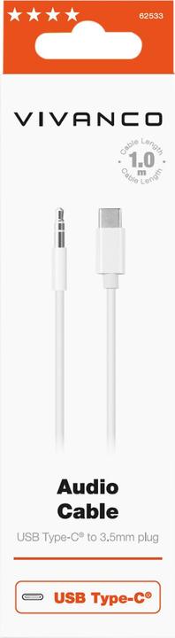Produktbild Vivanco "" kabelis USB-C – 3,5 mm 1 m (62533) (1 m)