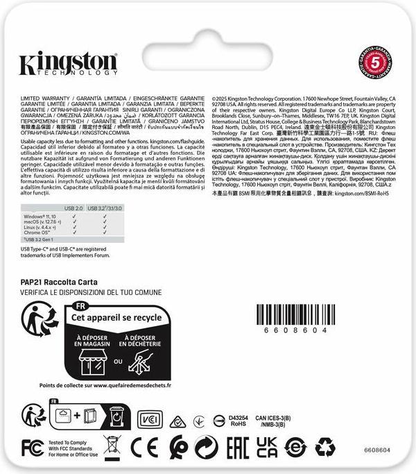 Productafbeelding Kingston DataTraveler DuoG2 (128 GB, USB-A, USB-C)