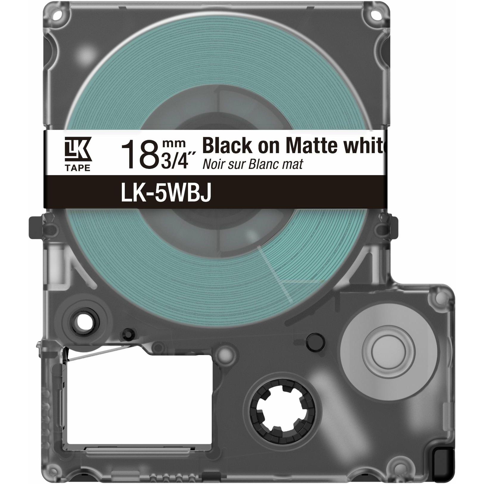 Epson, Beschriftungsband, Matte White/Black 18mm LK-5WBJ (1.80 cm, Weiss)