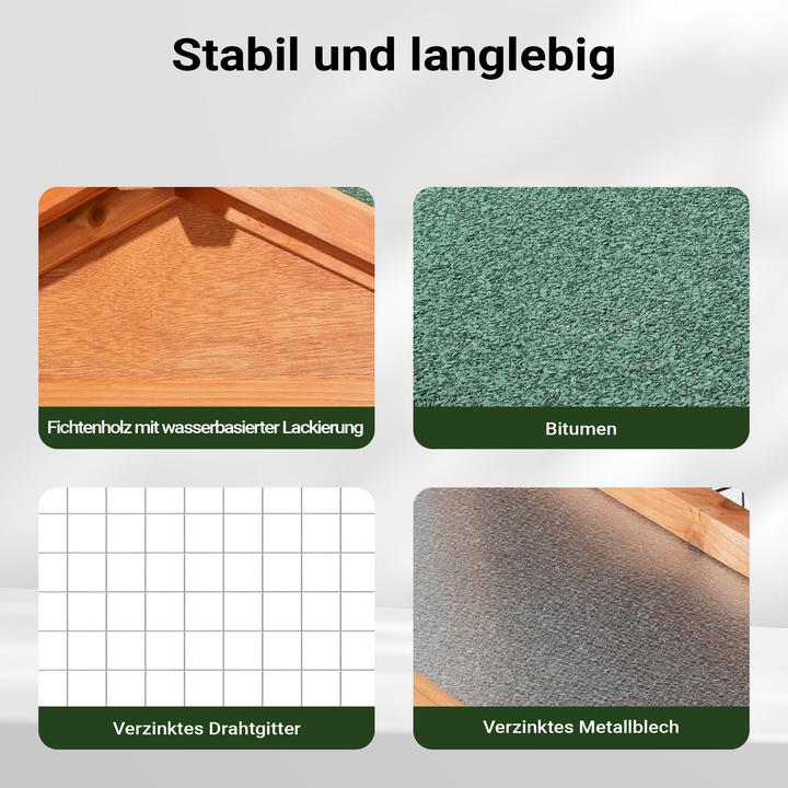Produktbild Wiltec Hasenstall 1220x630x920mm Freilaufgehege Kaninchenkäfig Kleintierstall