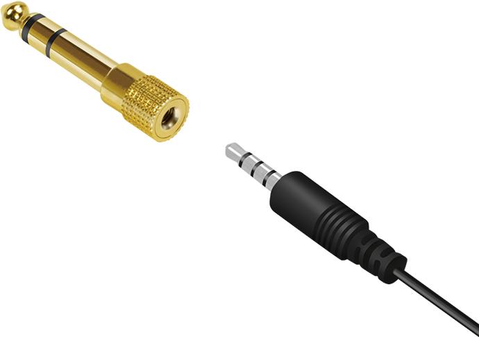Produktbild LogiLink Audio-Adapter, 6,35 mm 3-Pin/M zu 3,5 mm 3-Pin/F, Zink