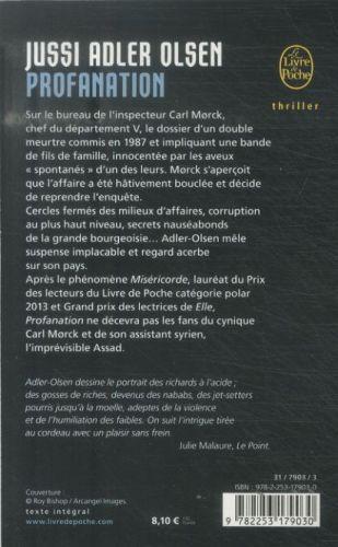 Image du produit Profanation : les enquêtes du département V tome 2 (Français, Adler-Olsen Jussi, 2014)