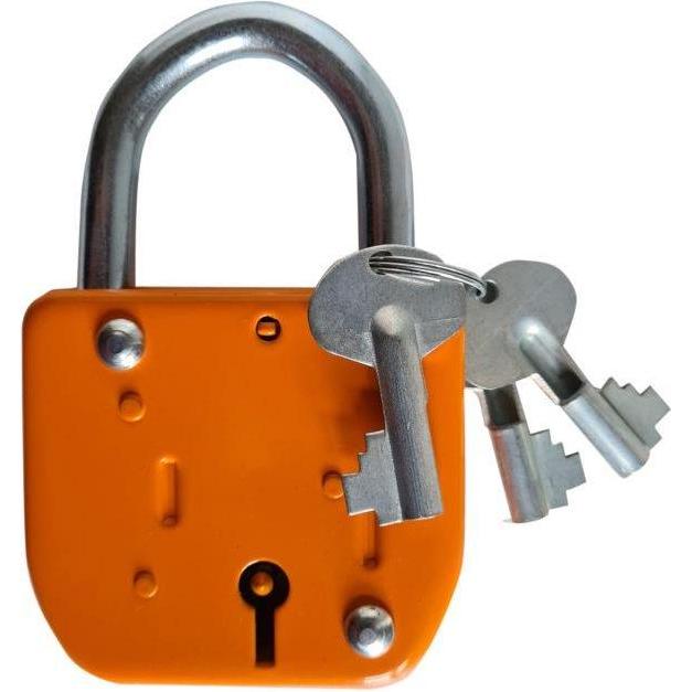 No Name, Vorhängeschloss, Pad Lock Lote 3 Keys Orange