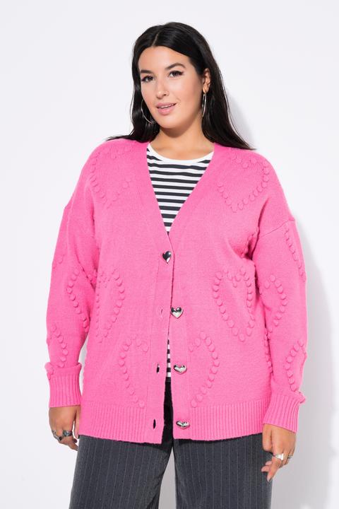 Produktbild Studio Untold Strickjacke, oversized, Heart-Muster, V-Ausschnitt (54, 56)