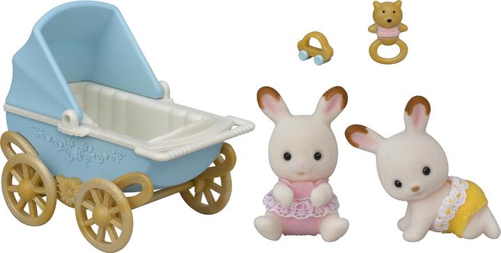 Productafbeelding Sylvanian Families Chocolade Konijn Tweeling Baby's & Kinderwagen