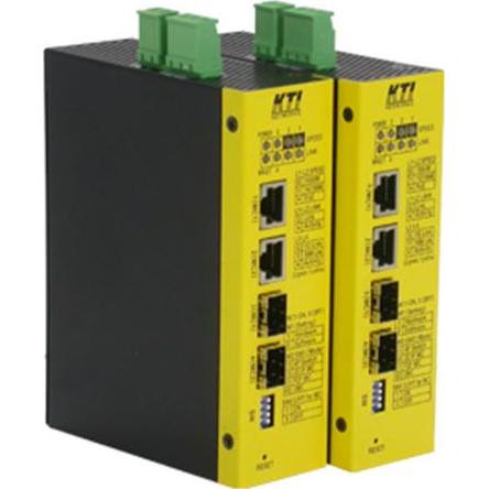 KTI Networks Industrie Medienkonverter, Netzwerk Switch, Gelb