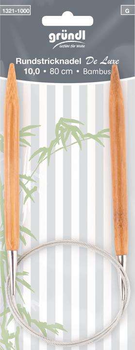 Gründl Rundstricknadel "De Luxe", 80 cm, Bambus