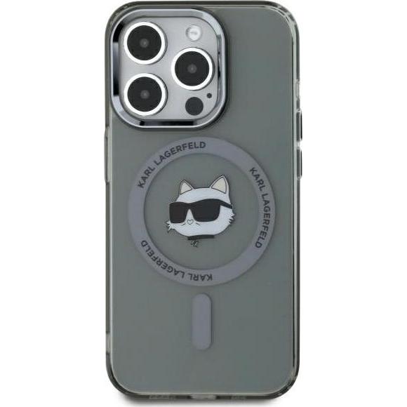 Thumbnail - Karl Lagerfeld IML Choupette Head Metal Frame MagSafe Case for iPhone 15 Pro Max Black (Apple iPhone 15 Pro Max), Smartp...