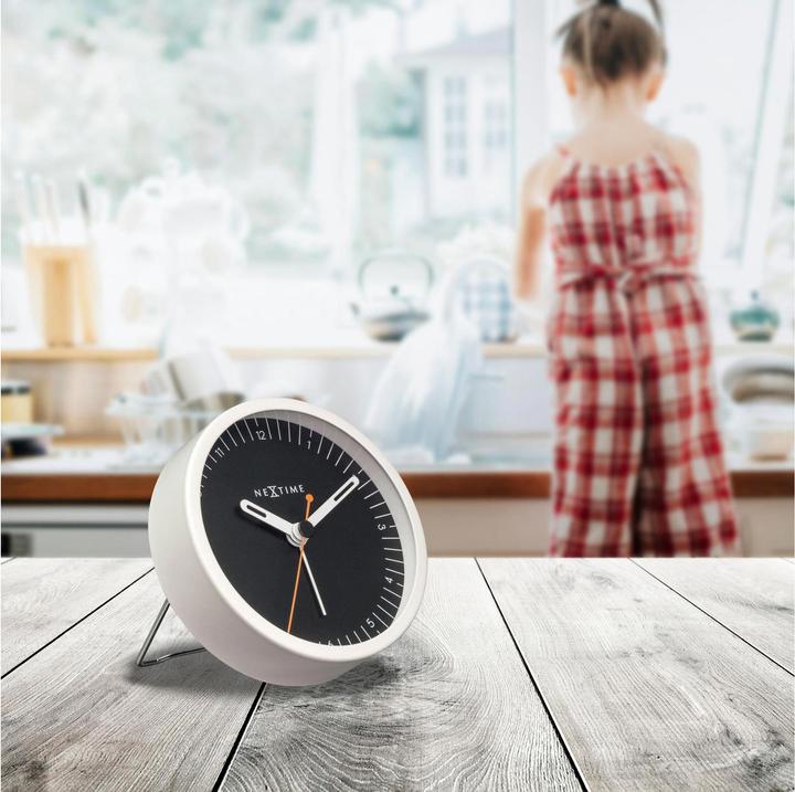 Actual product image Nextime Classic Alarm Clock Small Black/White