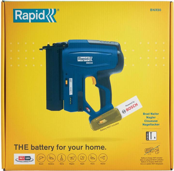 Actual product image Rapid BNX50 cordless nailer 18V P4A