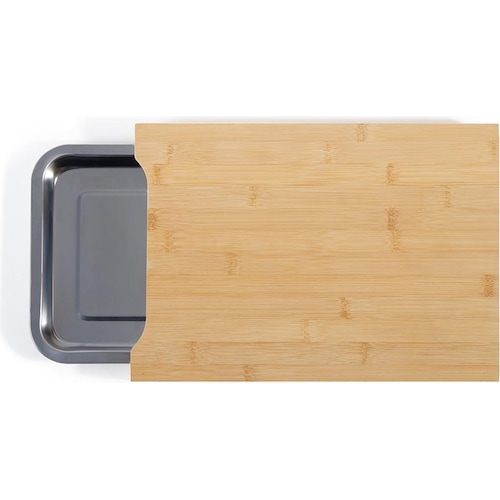 Livoo Schneidebrett mit Auffangschale, Schneidebrett, Beige