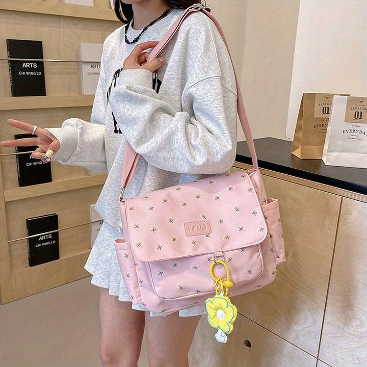 Actual product image Only-Bags.Store Grosse Kapazität Nylon Material Messenger Bag, Causal Design Crossbody Bag mit Reissverschluss