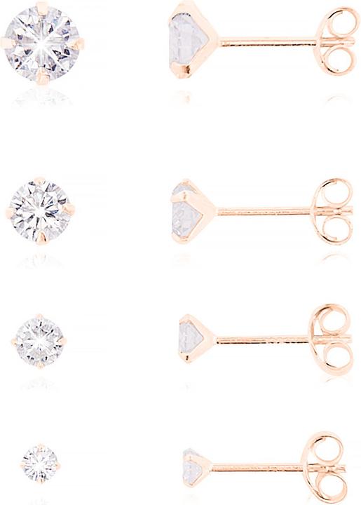 Immagine prodotto Leyda Orecchini a perno con zirconi (Pietra sintetica, Argento 925 1 micron placcato oro rosa 18k)