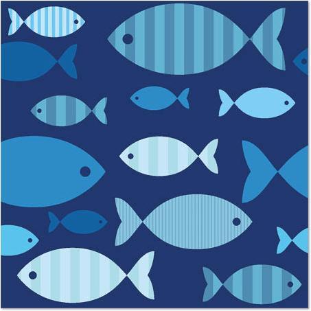 Produktbild Papstar Blue Fish (20 Stk., 33 x 33 cm)