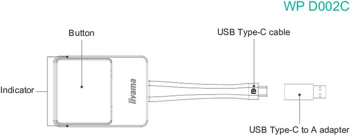Produktbild iiyama TFT-Zubehör Präsentation-Dongle - WP D002C (20 m)