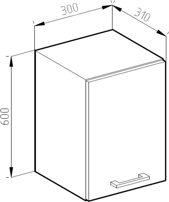 Immagine prodotto Vicco Hängeschrank R-Line (30 x 60 x 31 cm)