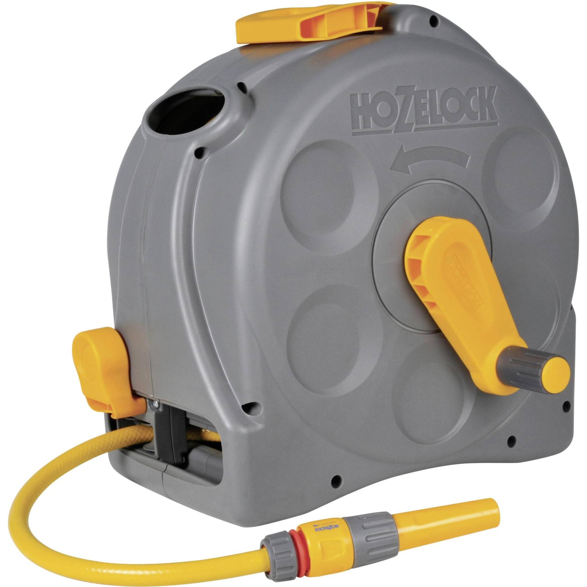 Hozelock, Deposito per tubi da giardino, Kompakte 2-in-1-Schlauchtrommel (25 m)