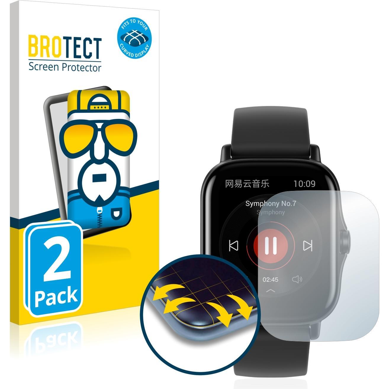 BROTECT Full-Cover Pellicola, Pellicola protettiva per smartwatch, Trasparente