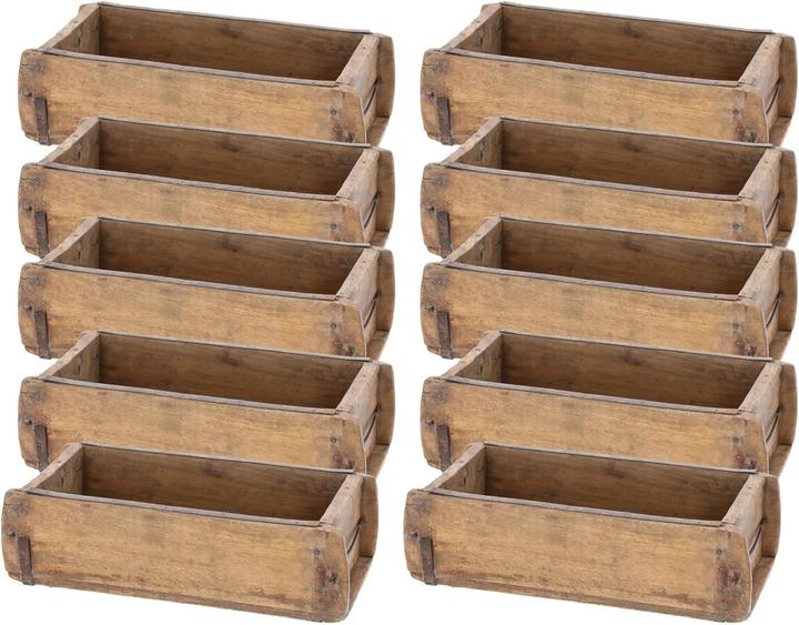 Produktbild Novaliv 10x Holzkiste Vintage 30 x 15 x 10 cm Alte Ziegelform Holz EIN Kammer Allzweckkiste aus recy (30 x 15 x 10 cm)