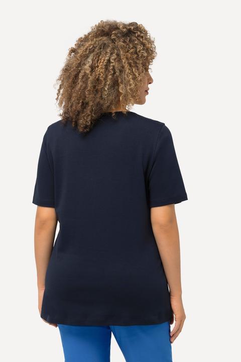 Immagine prodotto Ulla Popken Maglia aderente con davanti doppio, scollo a girocollo e mezze maniche (62)