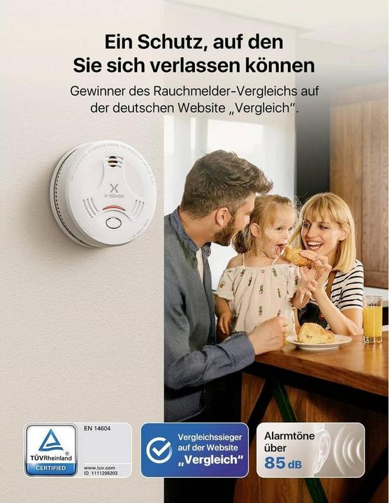 Productafbeelding X-Sense Akoestische en visuele stand-alone rookmelder 10 stuks.