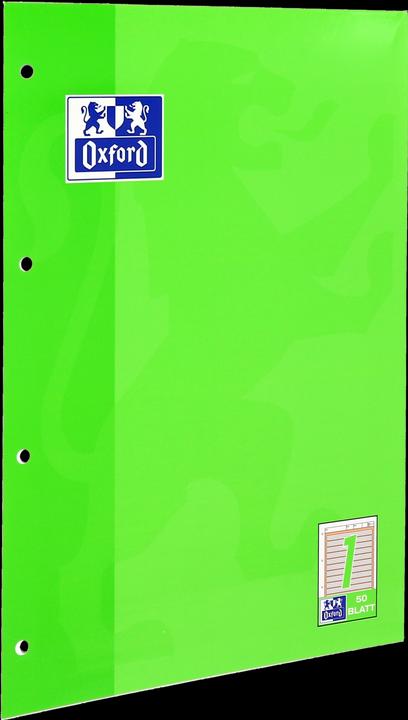 Produktbild Oxford Arbeitsblätterblock, A4, Lineatur 1 (A4, Liniert, Harter Einband)