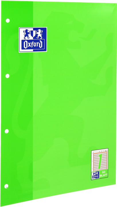 Produktbild Oxford Arbeitsblätterblock, A4, Lineatur 1 (A4, Liniert, Harter Einband)