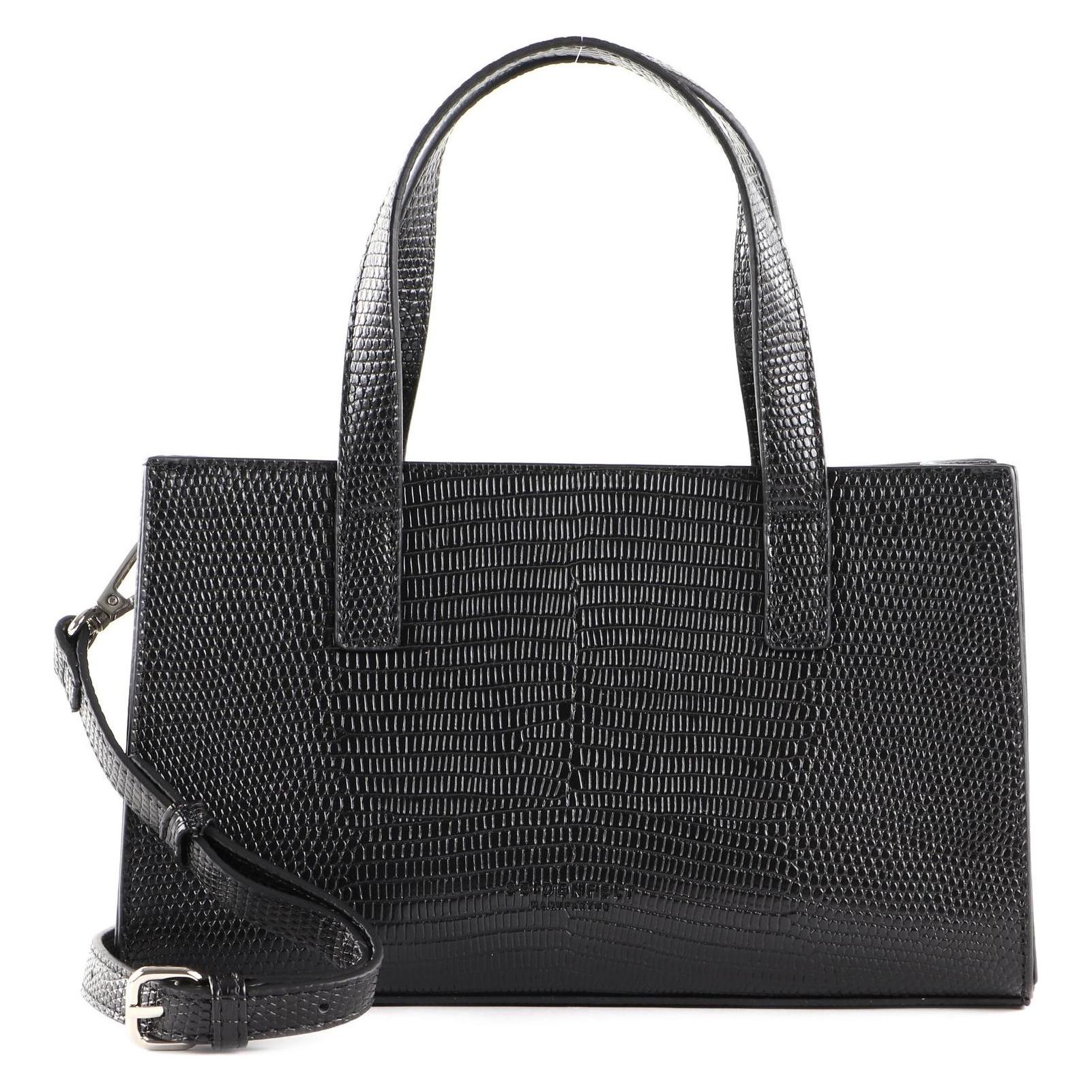 Seidenfelt, Damen, Handtasche, Vium Handbag, Schwarz