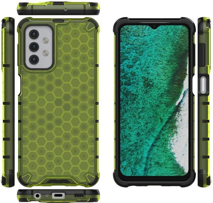 Produktbild Hurtel Honeycomb Handyhülle Schutzhülle mit TPU Rahmen für Samsung Galaxy A32 5G grün (Samsung Galaxy A32 5G)