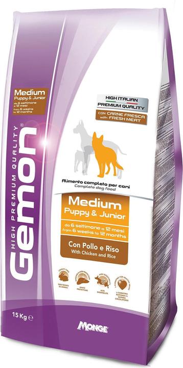 Immagine prodotto Monge Puppy & Junior Medium - Pollo e riso (Junior, Cucciolo + gattino, 1 pz., 15000 g)