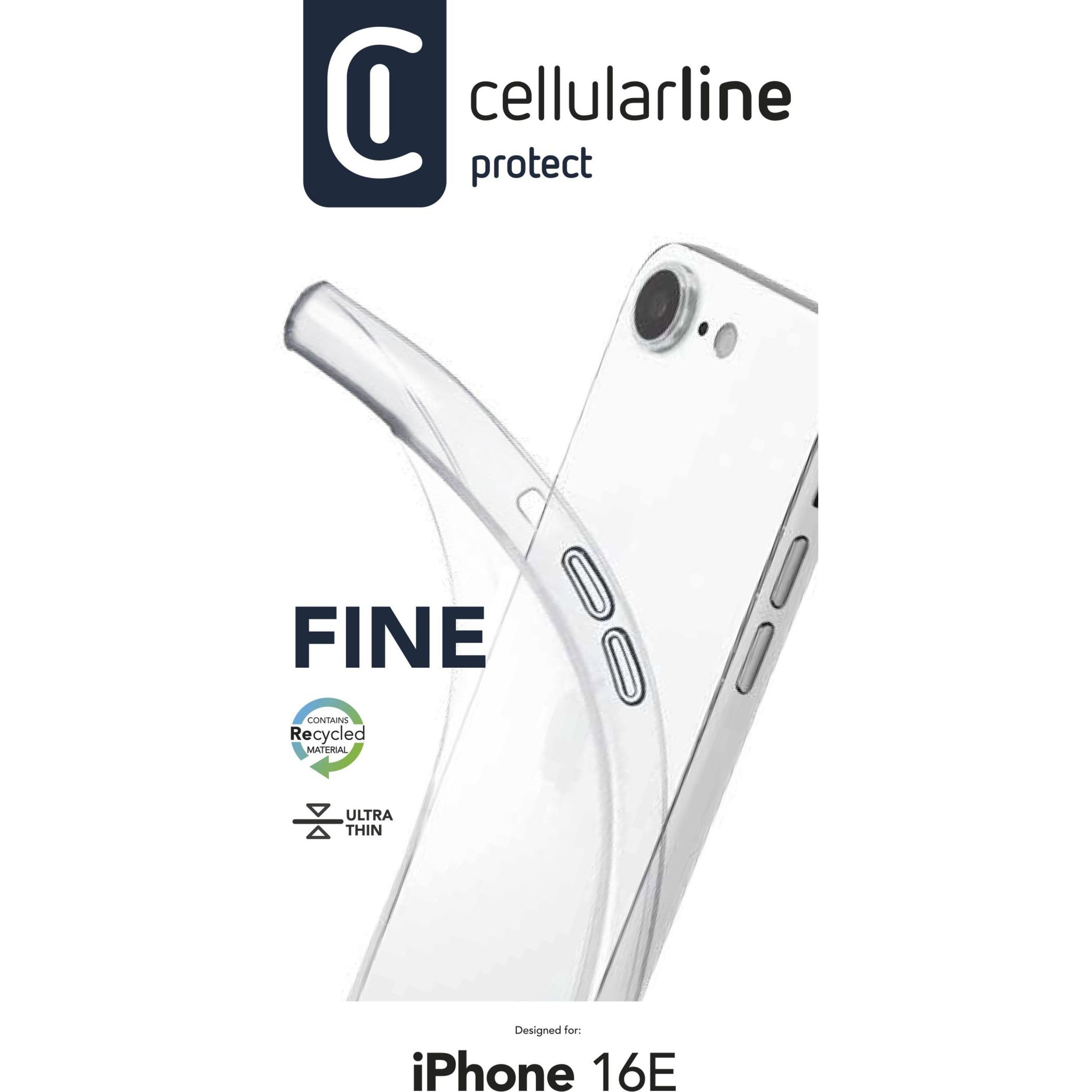 Cellularline Fine Case für (Apple iPhone 16e), Smartphone Hülle, Transparent