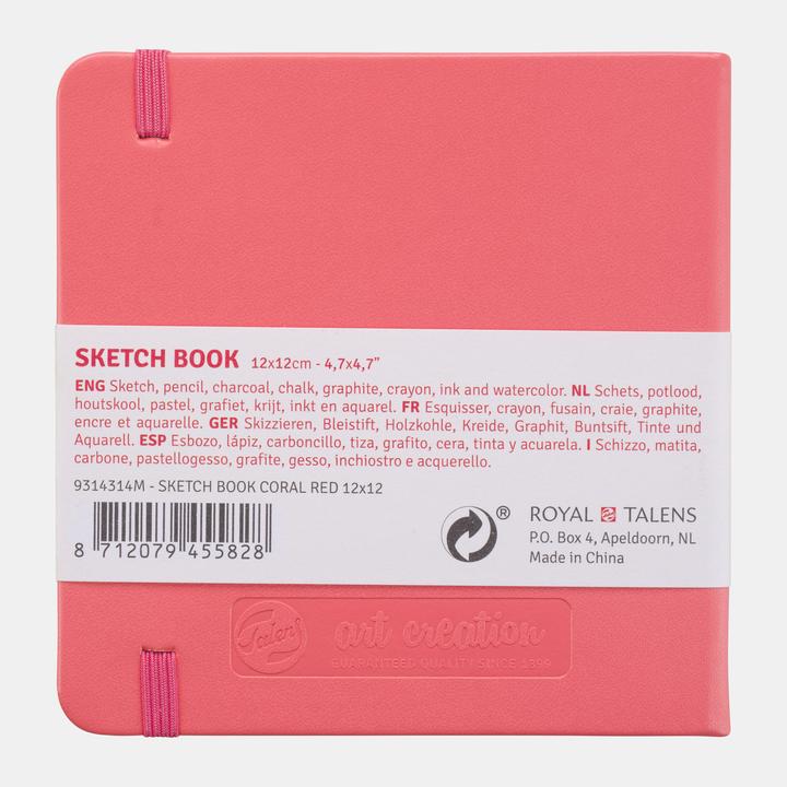 Produktbild Talens Malbuch 12 x 12 cm Korallrot (12 x 12 cm, Blanko)