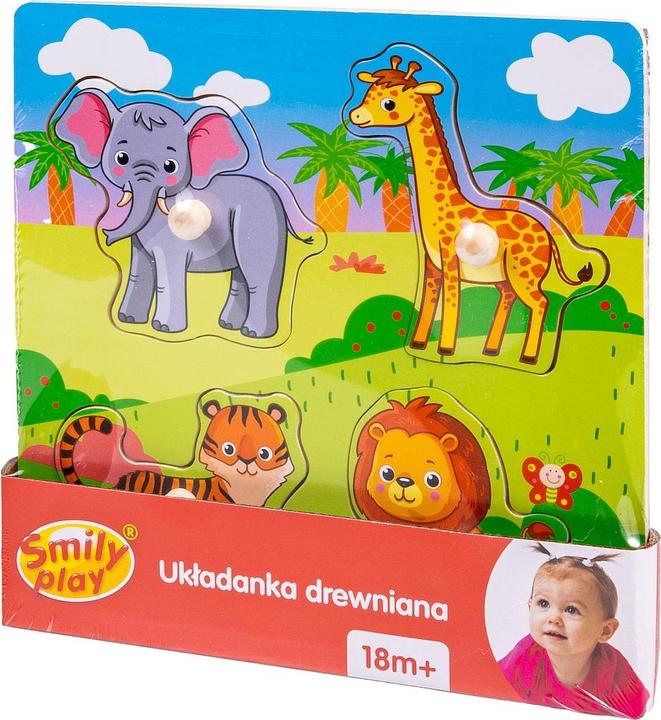 Immagine prodotto Smily Gioca Gioca Puzzle di legno ZOO puzzle 4 pezzi (4 pezzi)
