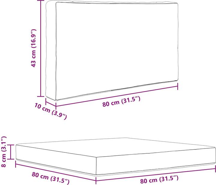 Produktbild vidaXL Sofakissen (80 x 80 cm)