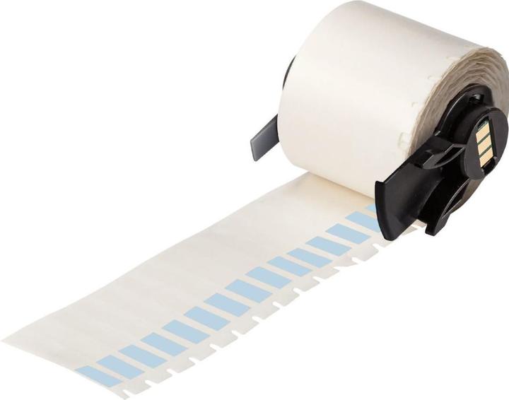 Brady M6-28-427-BL, vinyle, auto-adhésif, bleu/transparent, mat, 6.35 x 12.70(38.10) mm, pour
