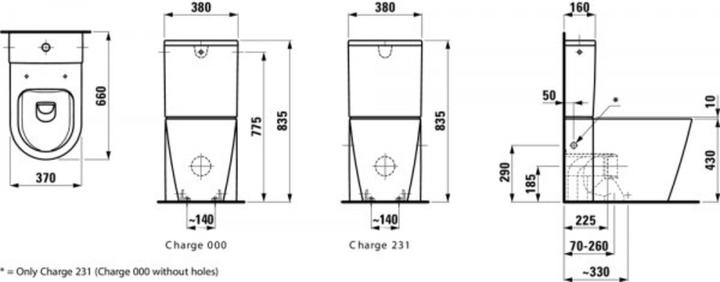 Actual product image Laufen Floor-standing WC combination KARTELL deep rim for cistern white matt