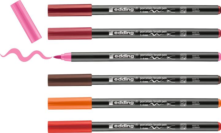Actual product image Edding Porcelain pens warm colours set of 6pcs. (Multicoloured, 4 mm, 6 x)