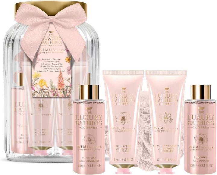 Produktbild Grace Cole Körperpflege-Geschenkset im Glas Pfingstrose Pfirsich Himbeere 5 Stück (Körperpflegeset)