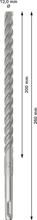 Immagine prodotto Bosch Professional Zubehör Punta per martello PRO SDS plus-5X, 12 x 200 x 260 mm (12 millimetri)