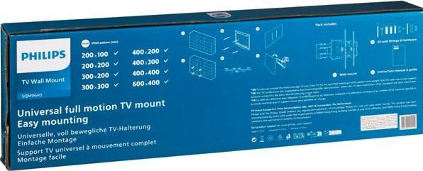 Image du produit Philips Support mural articulé (Mur, 55 kg, 23" - 86")