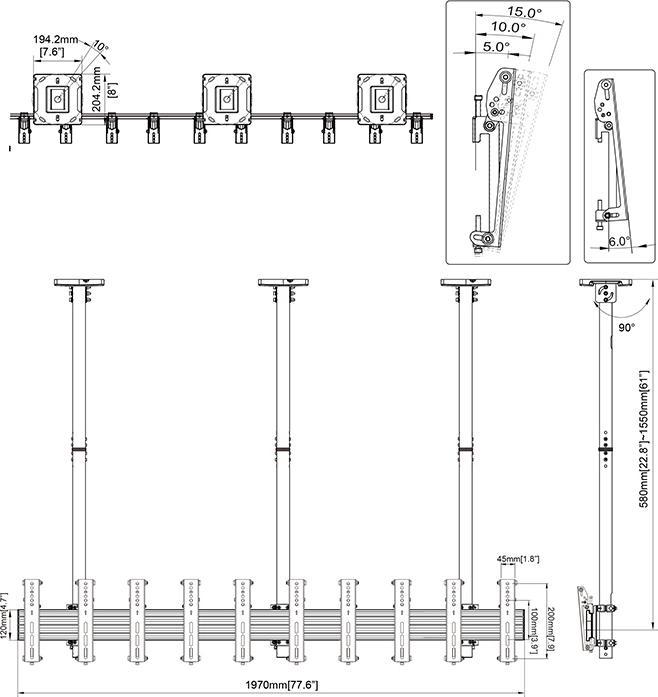 Nutritional values and ingredients Multibrackets Ceiling mount 5x, 27"-32", black, VESA 100x