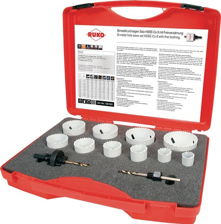 Produktbild Ruko Lochsägen-Satz (64 mm, 19 mm, 38 mm, 25 mm, 22 mm, 35 mm, 29 mm, 44 mm, 57 mm, 51 mm)