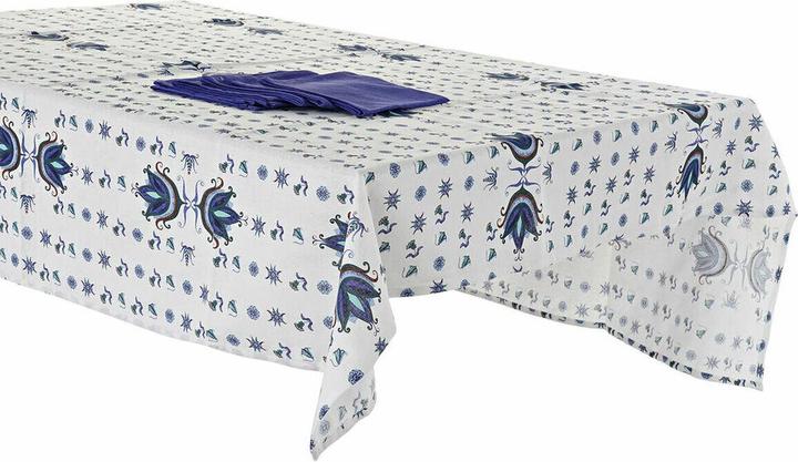 Produktbild DKD Home Decor Tischdecke und Servietten Blau Weiss 150 x 150 x 0,5 cm (2 Stück)