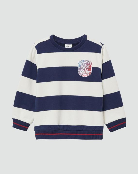 Produktbild s.Oliver Sweatshirt Gestreiftes Sweatshirt mit Rippbündchen (116, 122)