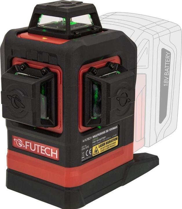 Actual product image Futech 036.3DG MultiCross 3D 18V MAX Grüner Kreuzlinienlaser 3D exkl. Batterien und Ladegerät