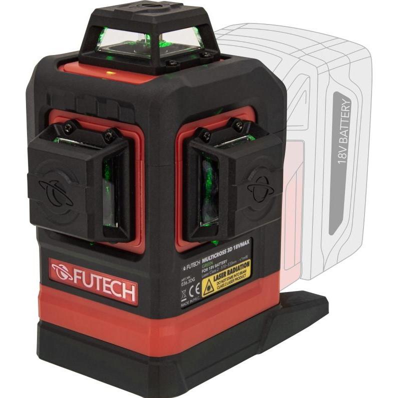 Futech, Laser lineare, 036.3DG MultiCross 3D 18V MAX Grüner Kreuzlinienlaser 3D exkl. Batterien und Ladegerät