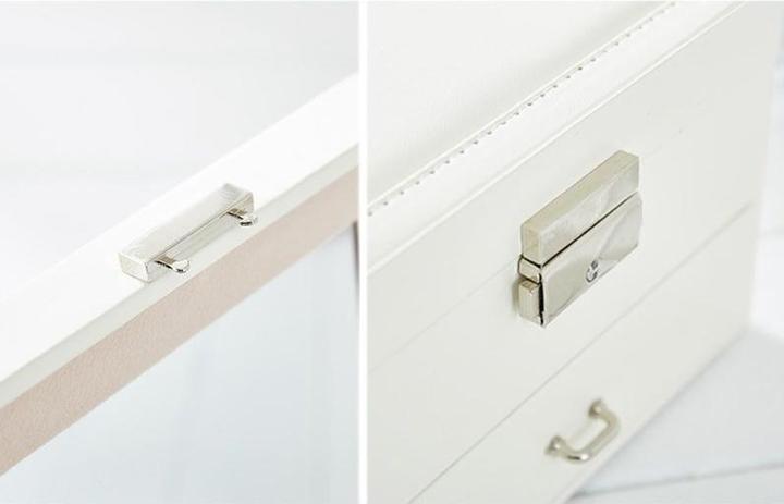 Produktbild JTI Abschliessbare Schmuckschatulle 16 x 16 cm - Weiss