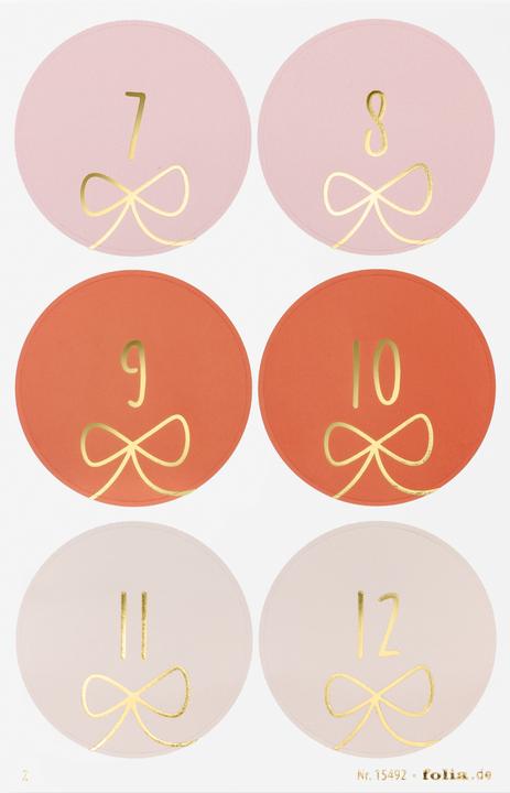 Produktbild Folia Adventskalendersticker ROUND BOWS